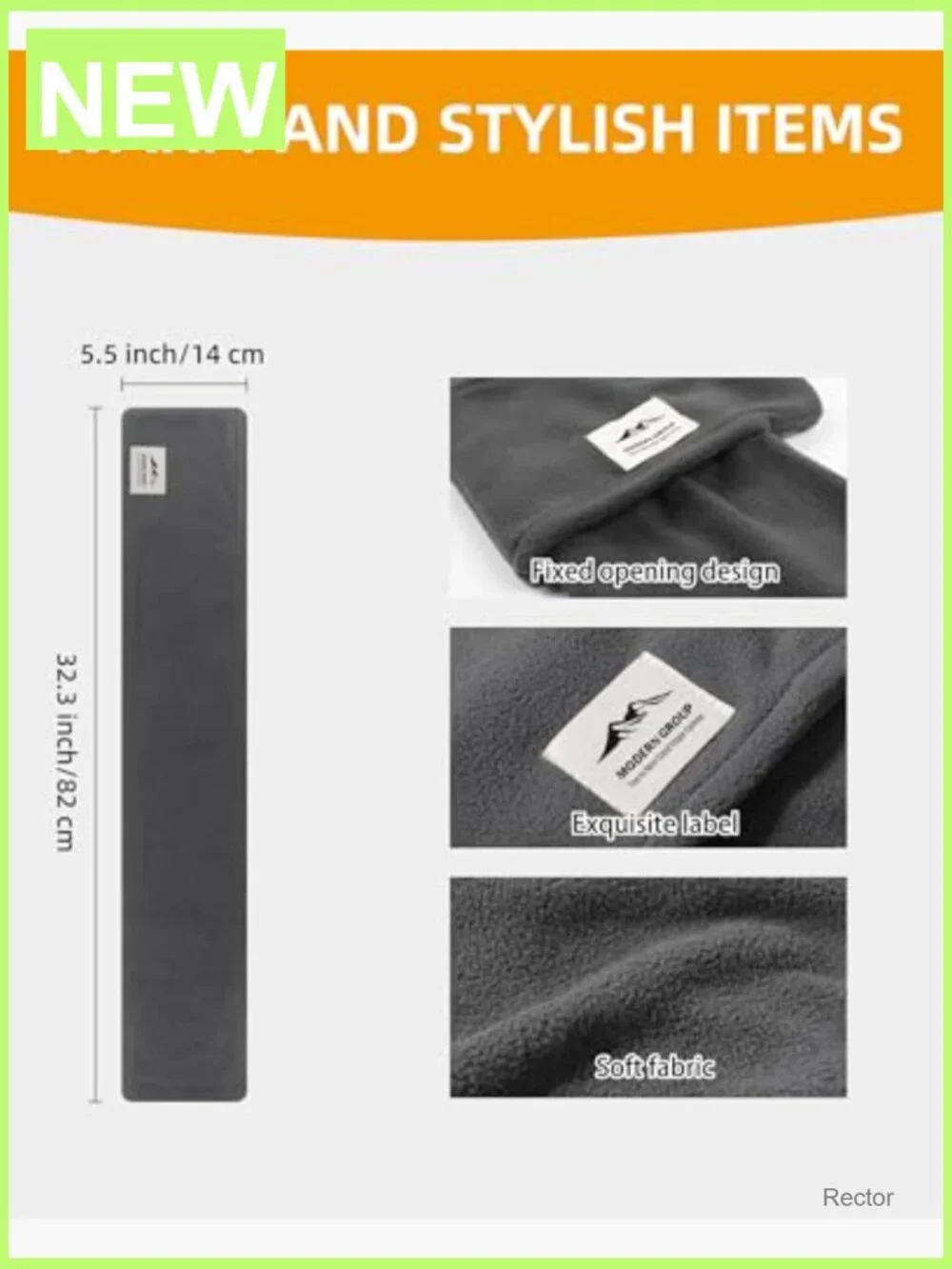 Polar Fleece Warm Short Scarf – Winter Neck Warmer for Men Women Soft